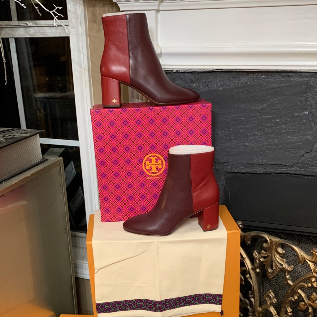 Tory Burch Women's Red And Brown Heeled Boots